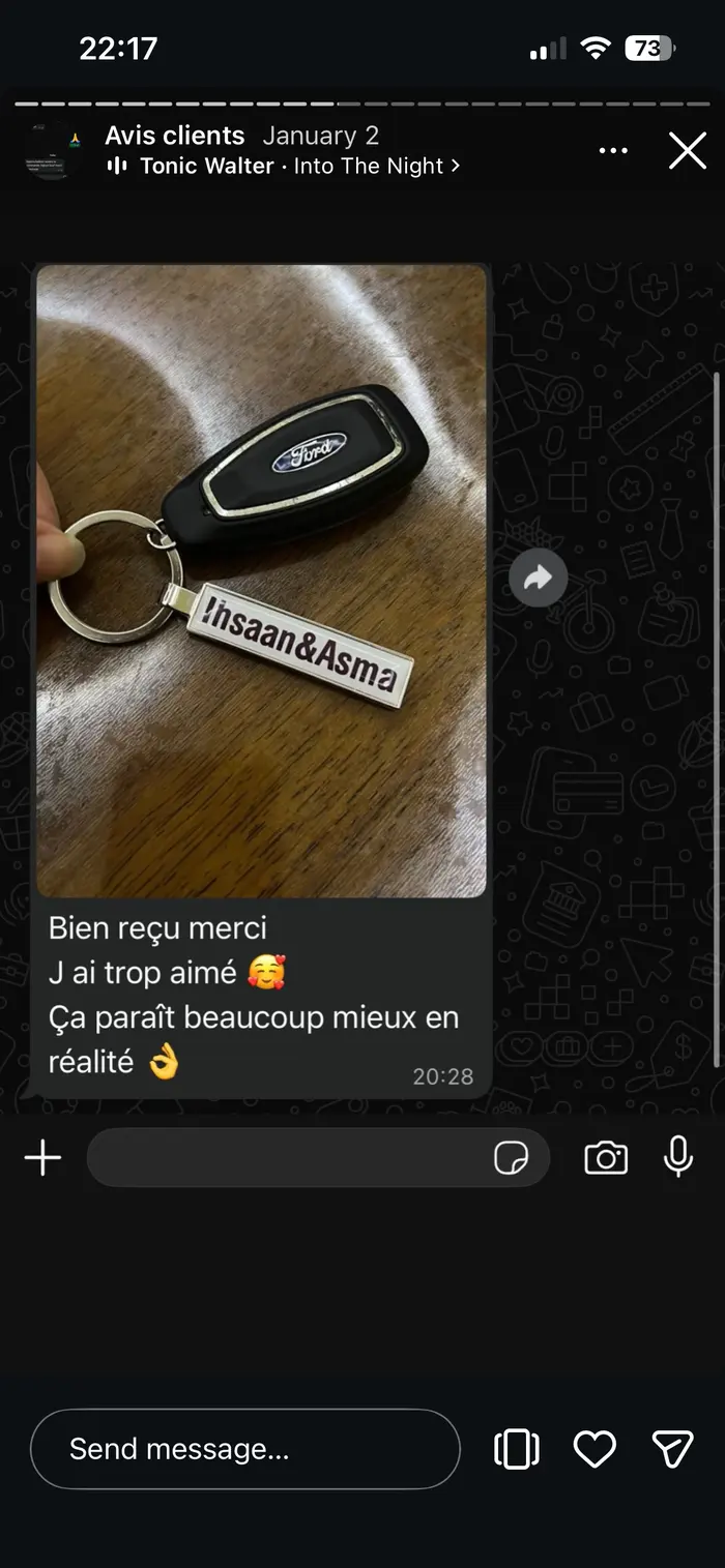 Capture d’un message de client après la livraison