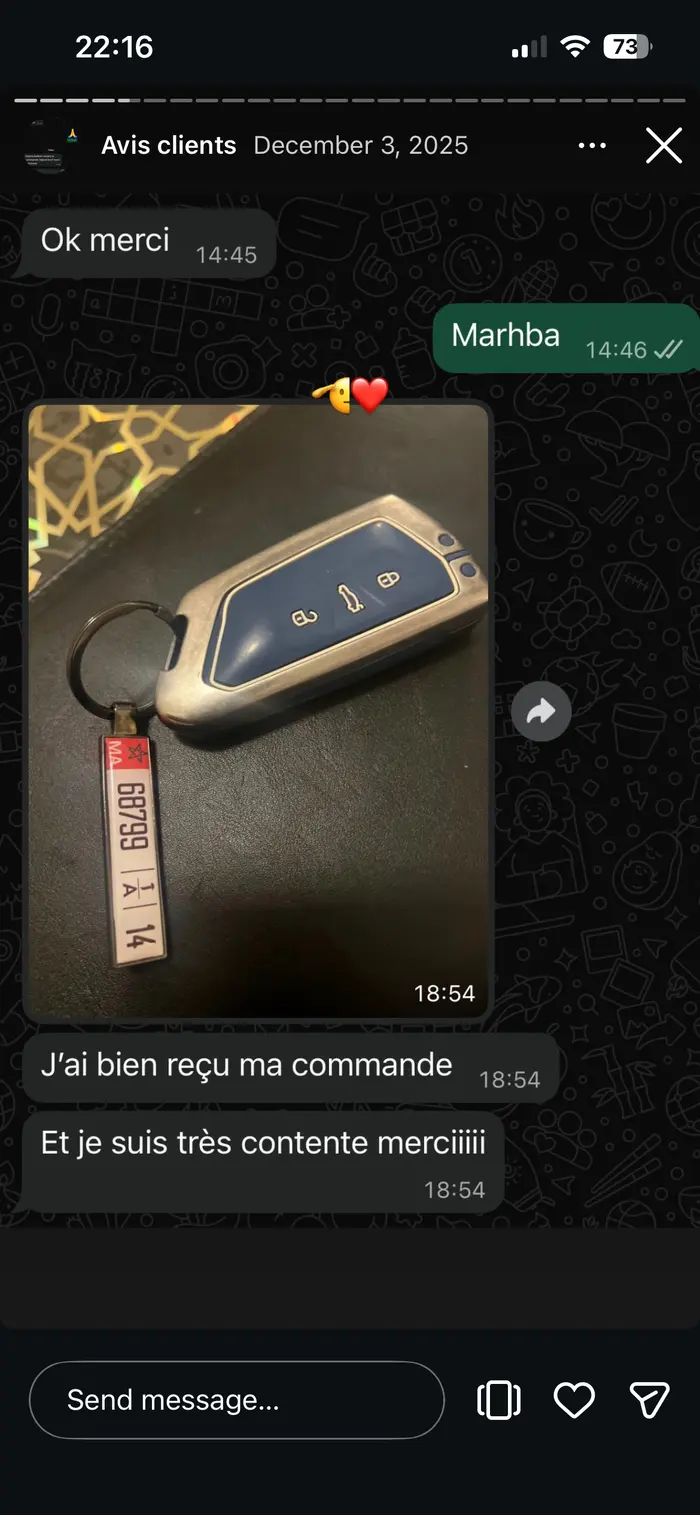 Capture d’un message de client après la livraison